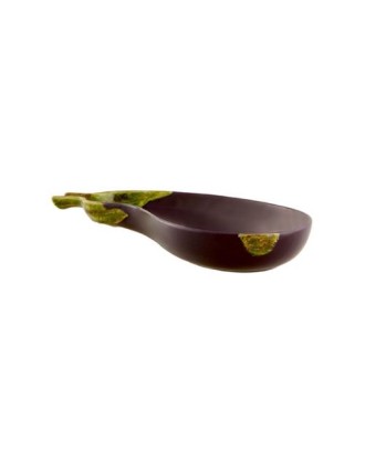 Platou ceramic vanata, 24.5 cm, Beringela - Bordallo Pinheiro